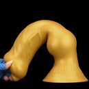 14.76in Golden Silicone Soft Huge Thick Dog Knot Dildo For Couple Pleasure