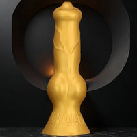 14.76in Golden Silicone Soft Huge Thick Dog Knot Dildo For Couple Pleasure