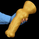 14.76in Golden Silicone Soft Huge Thick Dog Knot Dildo For Couple Pleasure
