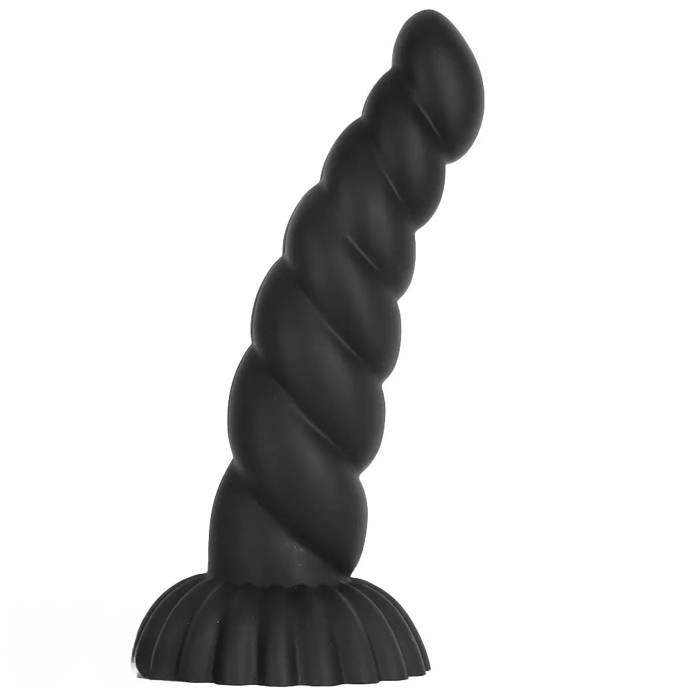 14.76in Silicone Black Extra Large Thick Anal Plug Dildo For Anal Masturbation
