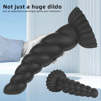 14.76in Silicone Black Extra Large Thick Anal Plug Dildo For Anal Masturbation