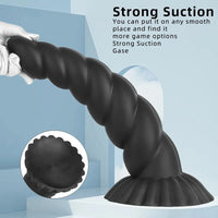 14.76in Silicone Black Extra Large Thick Anal Plug Dildo For Anal Masturbation