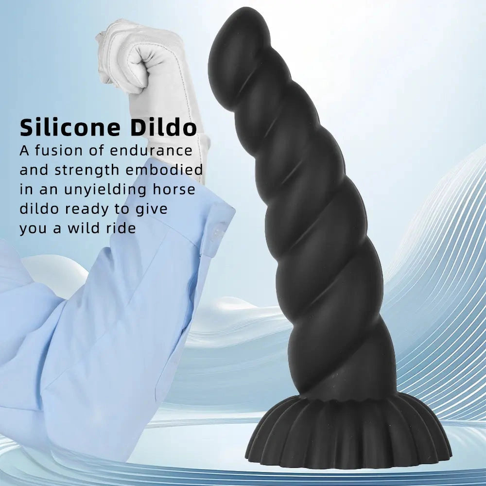 14.76in Silicone Black Extra Large Thick Anal Plug Dildo For Anal Masturbation
