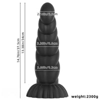 14.76in Silicone Black Extra Large Thick Anal Plug Dildo For Anal Masturbation