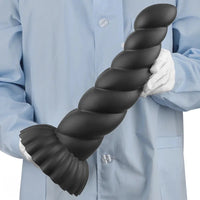 14.76in Silicone Black Extra Large Thick Anal Plug Dildo For Anal Masturbation
