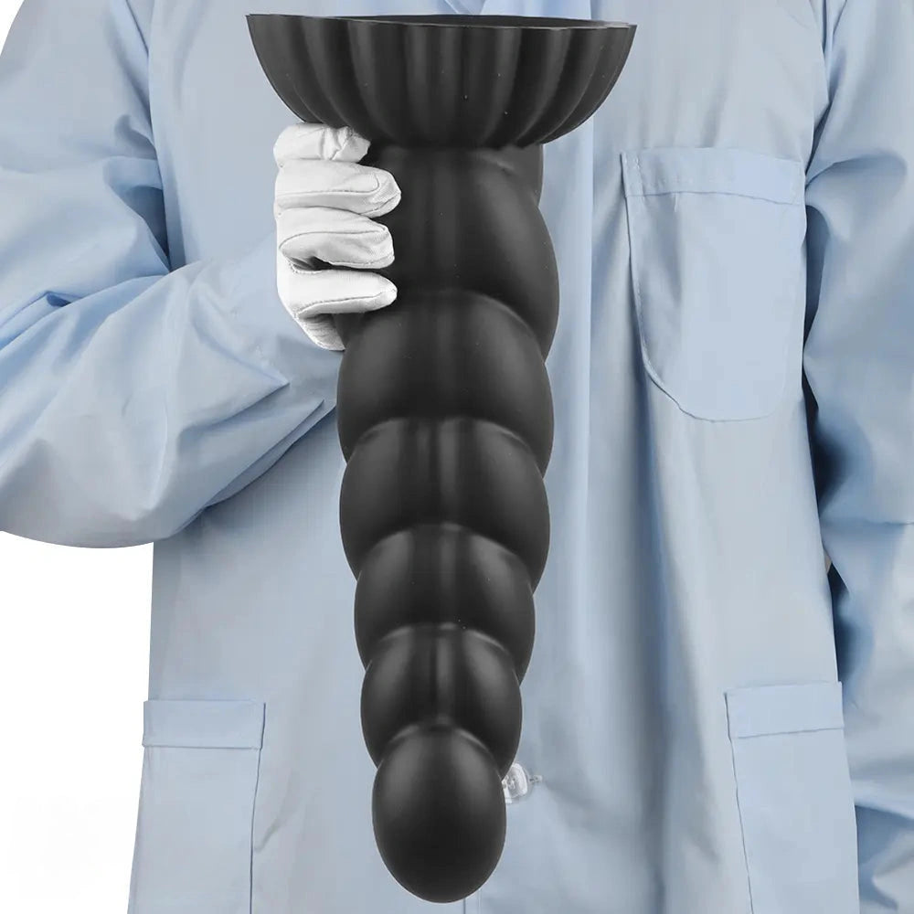 14.76in Silicone Black Extra Large Thick Anal Plug Dildo For Anal Masturbation