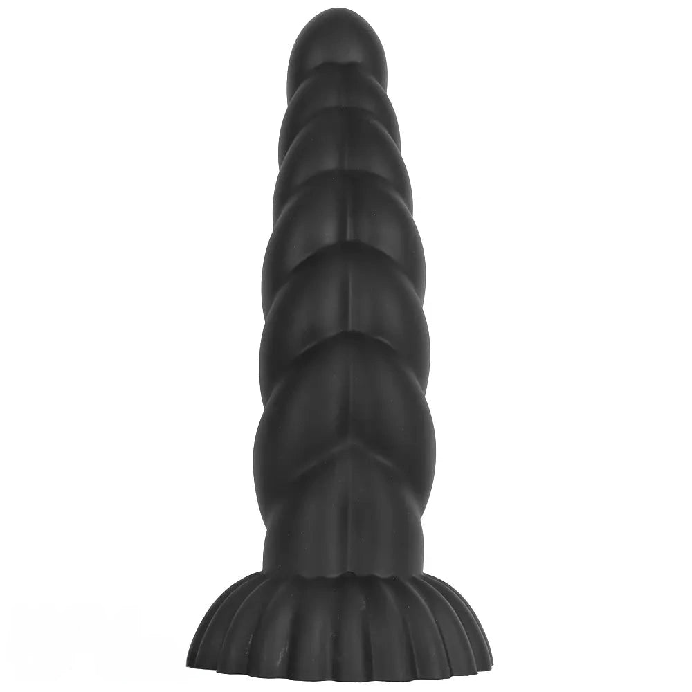 14.76in Silicone Black Extra Large Thick Anal Plug Dildo For Anal Masturbation