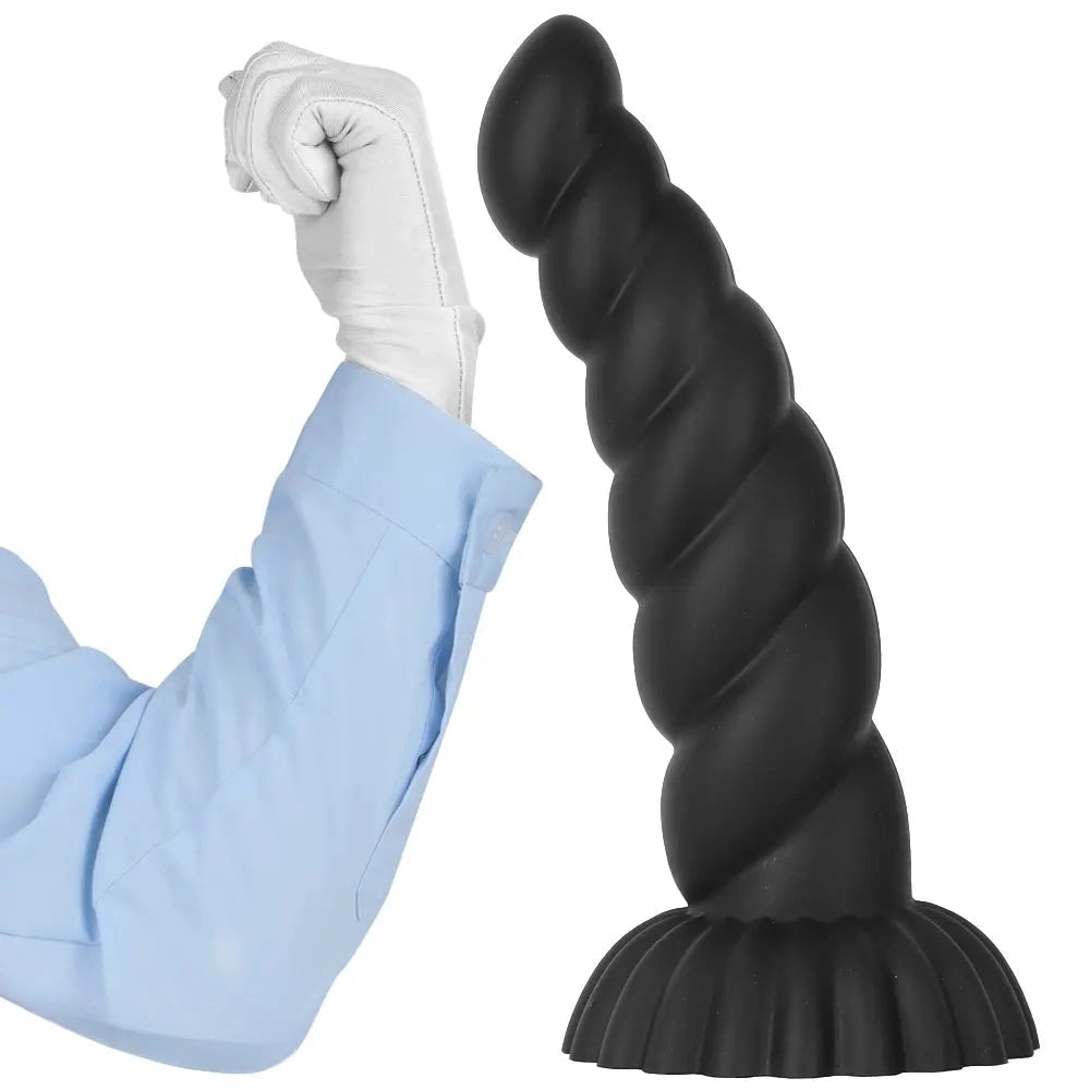 14.76in Silicone Black Extra Large Thick Anal Plug Dildo For Anal Masturbation