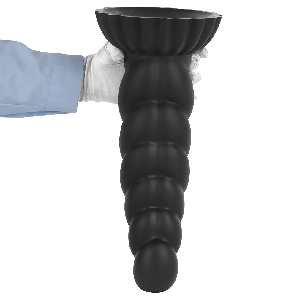14.76in Silicone Black Extra Large Thick Anal Plug Dildo For Anal Masturbation