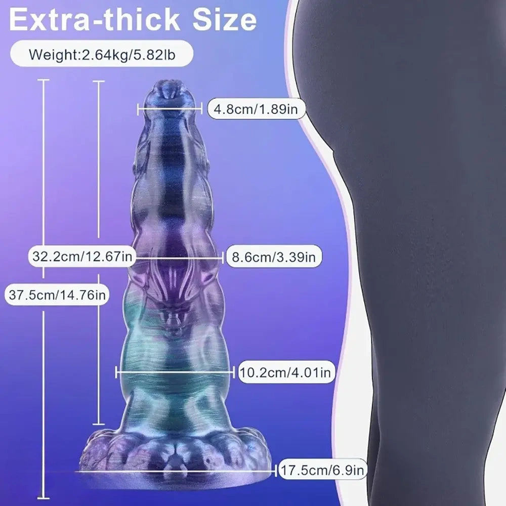 14.76in Super Huge Classic Realistic Fantasy Silicone Thick Women Dildo