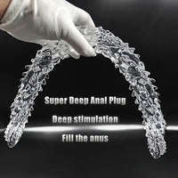 14.8in 18.7in 22.6in Clear Long Dual Heads Huge Spiked Dildo For Women