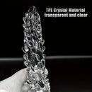14.8in 18.7in 22.6in Clear Long Dual Heads Huge Spiked Dildo For Women