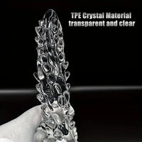 14.8in 18.7in 22.6in Clear Long Dual Heads Huge Spiked Dildo For Women