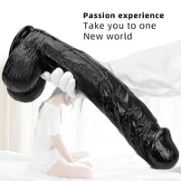 14.96in Women Men Big Black Thick Long Dildo Adult Sex Toy For Anal Vaginal