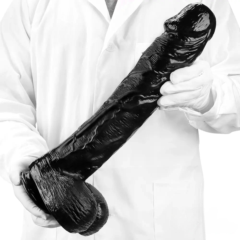 14.96in Women Men Big Black Thick Long Dildo Adult Sex Toy For Anal Vaginal