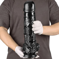 14in 10.63in Big Black Dildo With Realistic Veins For Women Orgasm