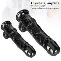 14in 10.63in Big Black Dildo With Realistic Veins For Women Orgasm