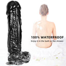 14in 10.63in Big Black Dildo With Realistic Veins For Women Orgasm