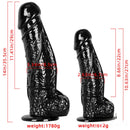 14in 10.63in Big Black Dildo With Realistic Veins For Women Orgasm