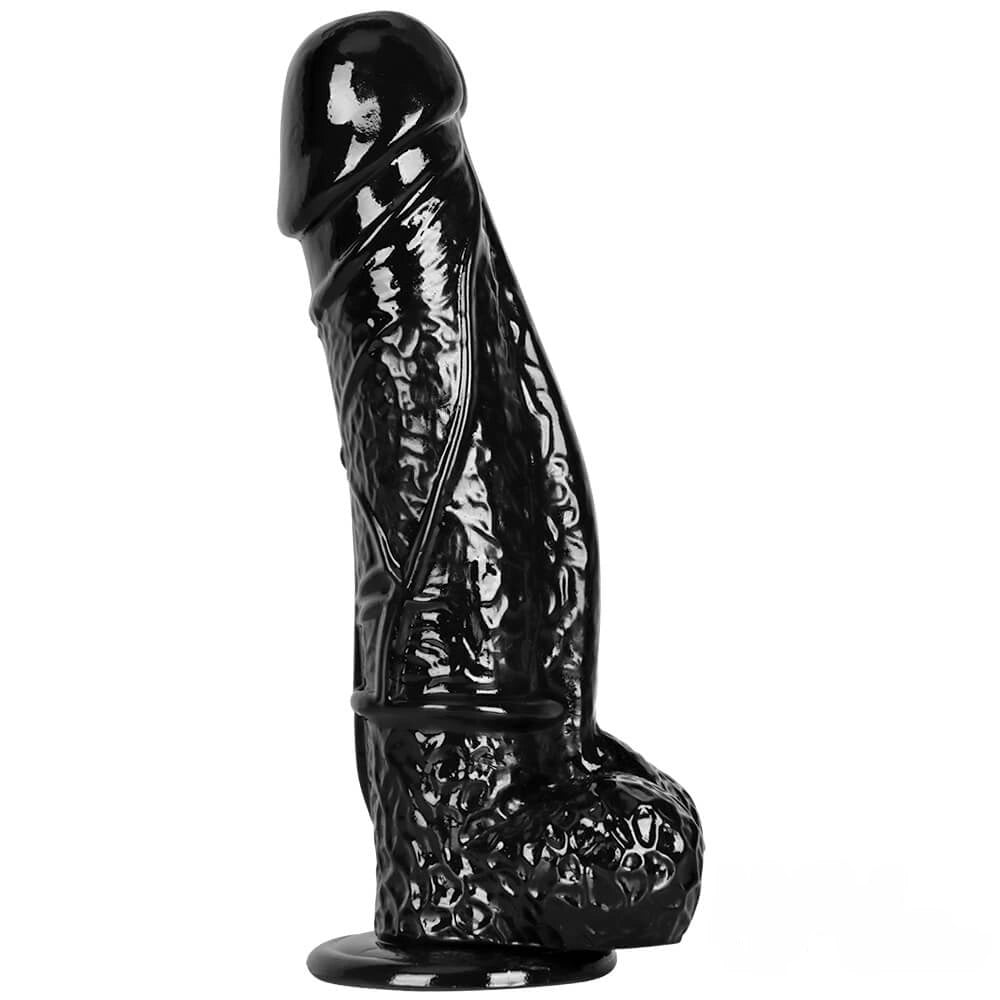14in 10.63in Big Black Dildo With Realistic Veins For Women Orgasm