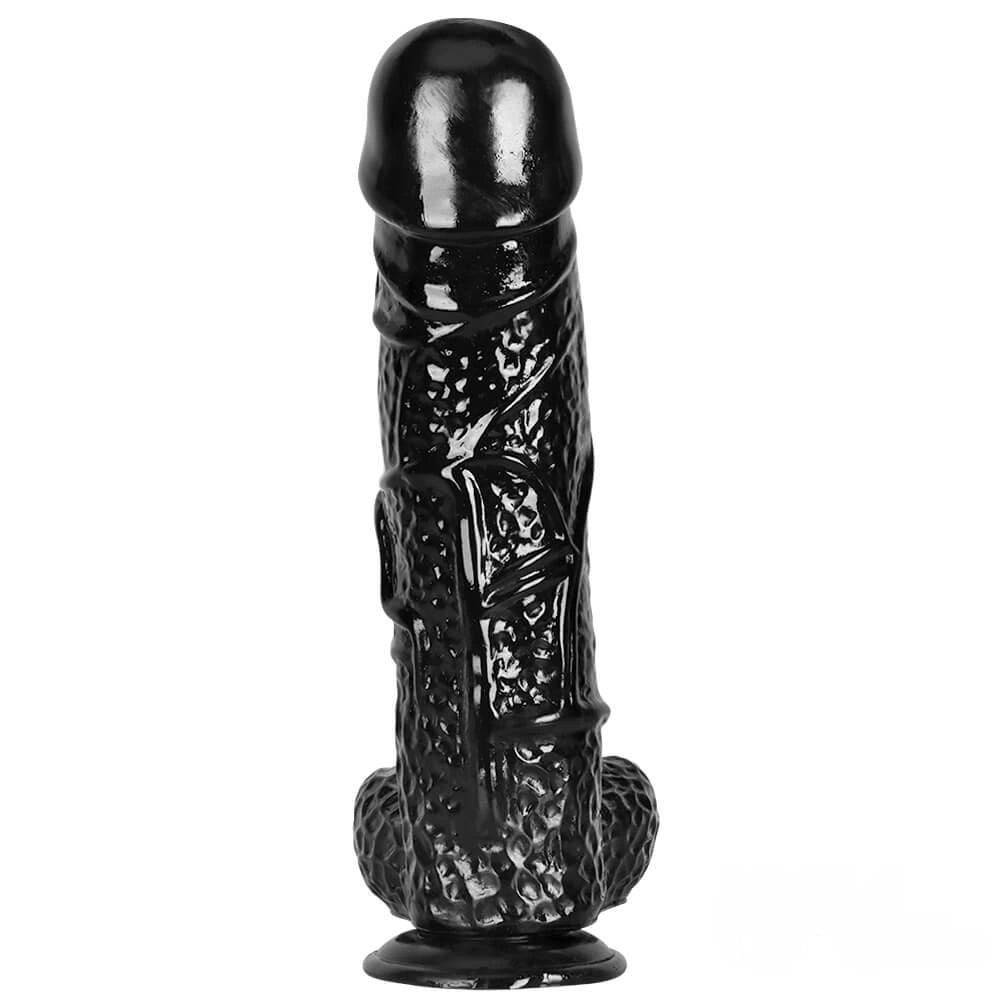 14in 10.63in Big Black Dildo With Realistic Veins For Women Orgasm