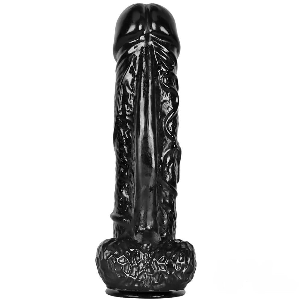 14in 10.63in Big Black Dildo With Realistic Veins For Women Orgasm