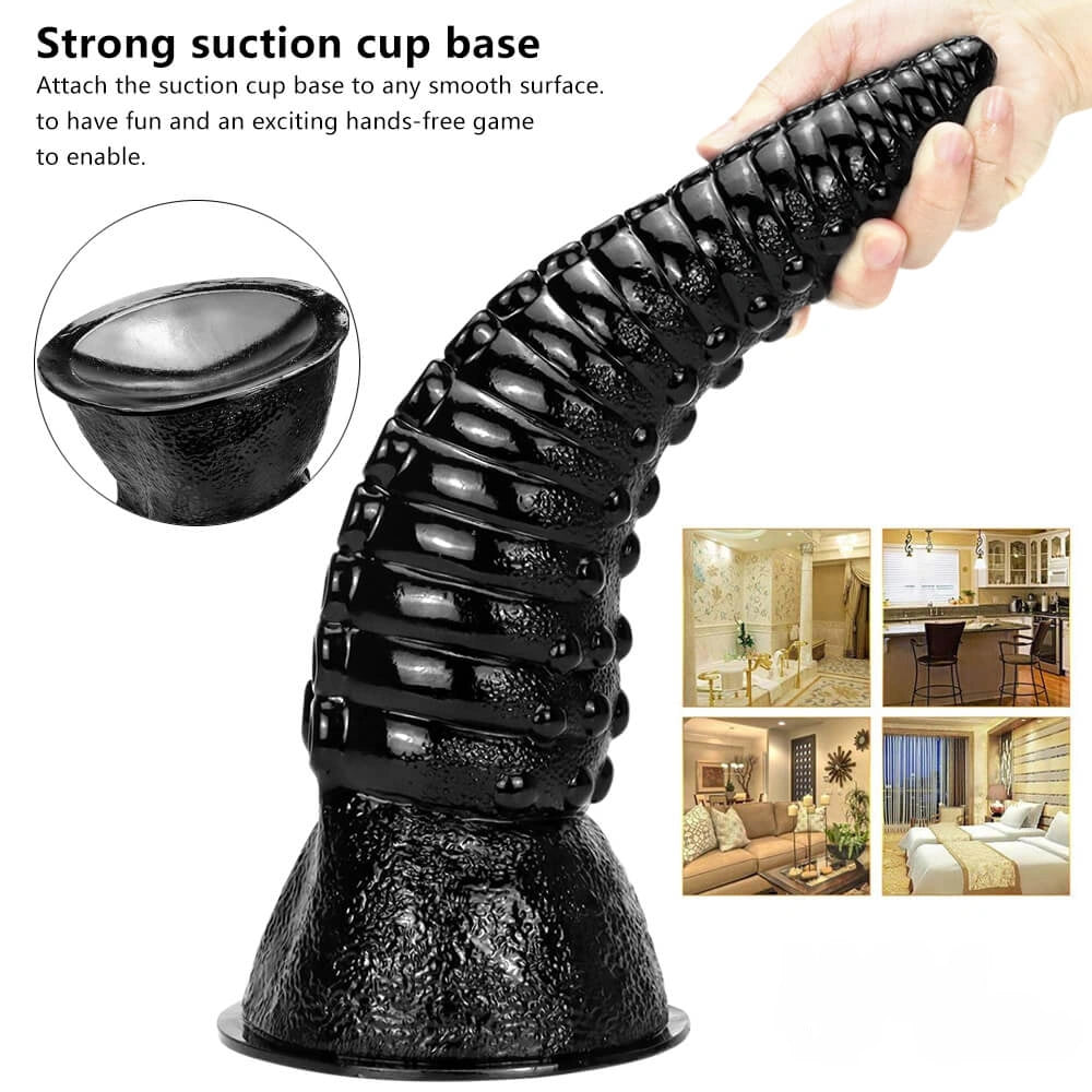 14in Thick Big Real Black Dildo Tentacle Octopus Penis Sex Toy