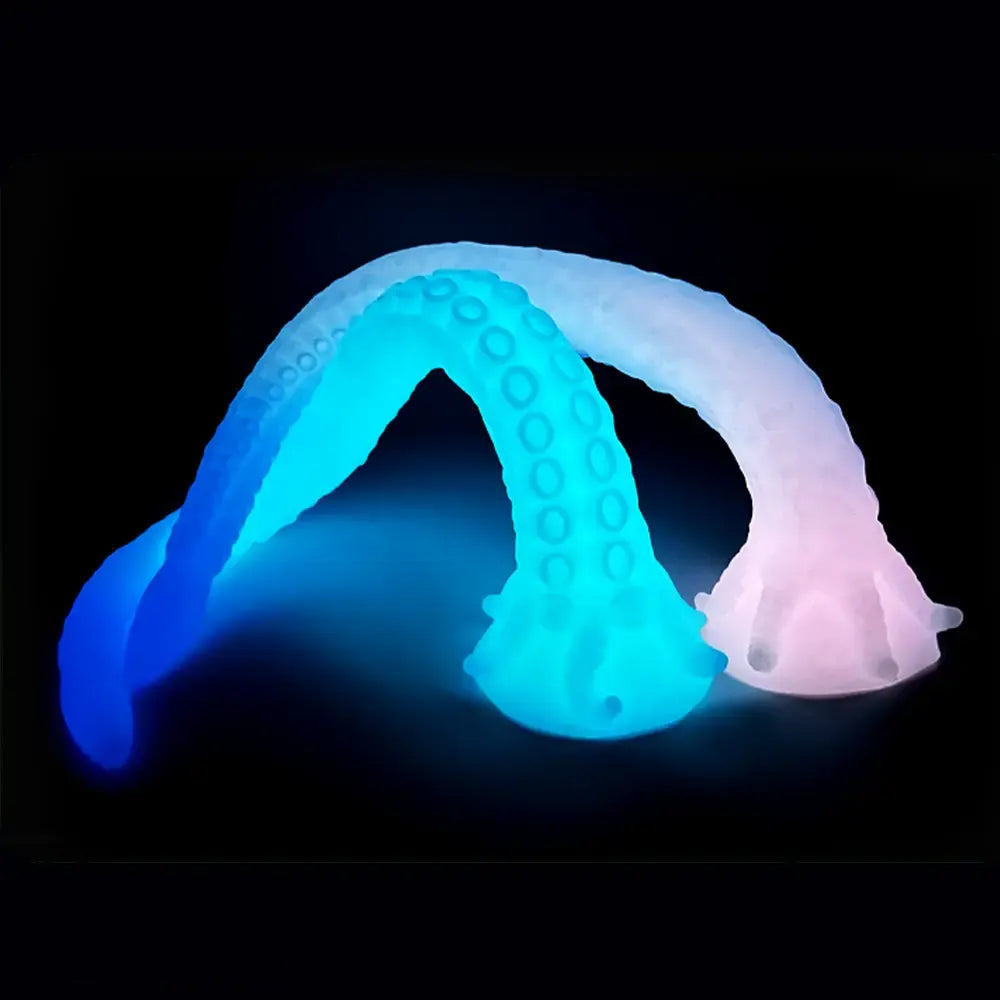 15.1in 17.3in Luminous Silicone Soft Long Big Tentacle Octopus Dildo