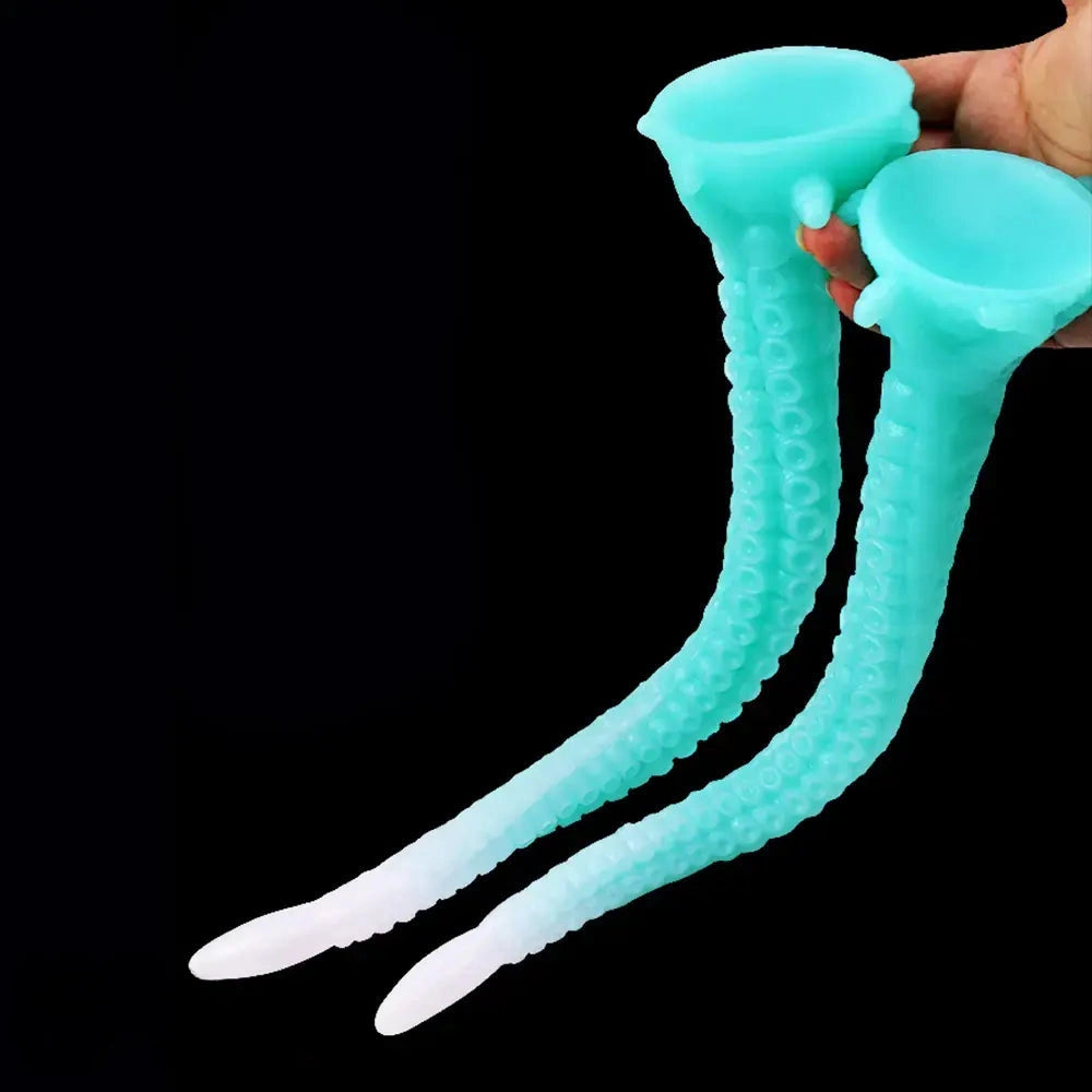 15.1in 17.3in Luminous Silicone Soft Long Big Tentacle Octopus Dildo