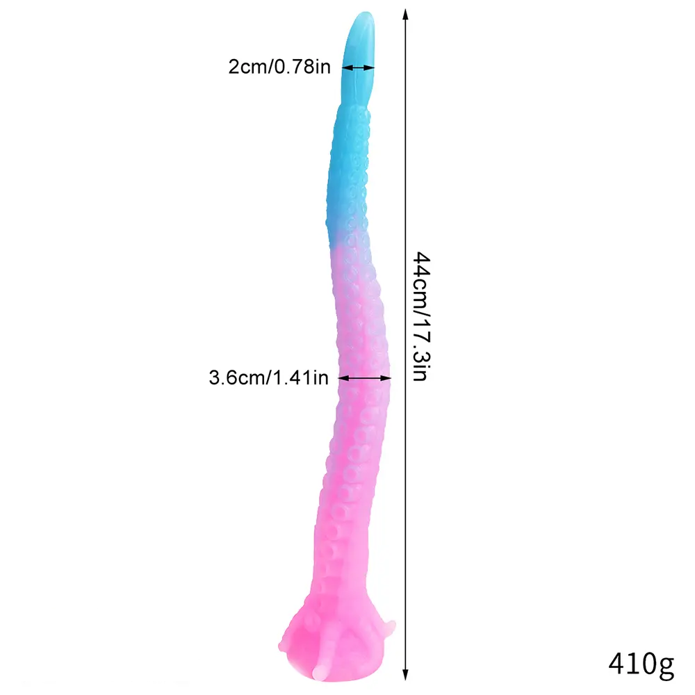 15.1in 17.3in Luminous Silicone Soft Long Big Tentacle Octopus Dildo