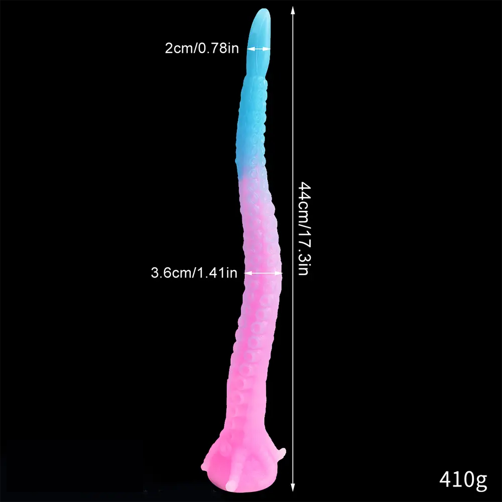 15.1in 17.3in Luminous Silicone Soft Long Big Tentacle Octopus Dildo