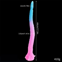 15.1in 17.3in Luminous Silicone Soft Long Big Tentacle Octopus Dildo