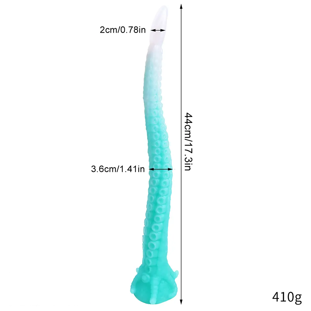 15.1in 17.3in Luminous Silicone Soft Long Big Tentacle Octopus Dildo