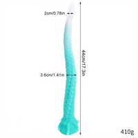 15.1in 17.3in Luminous Silicone Soft Long Big Tentacle Octopus Dildo