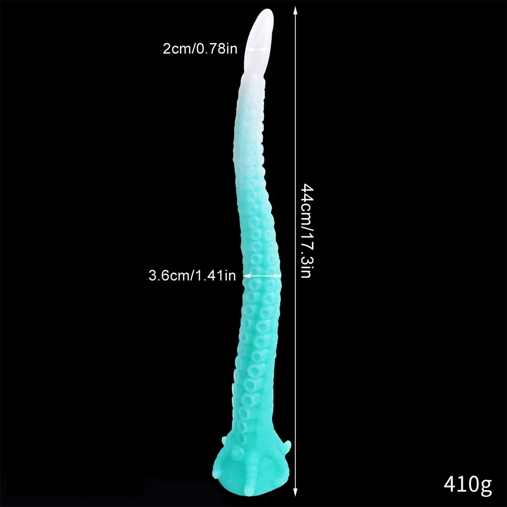15.1in 17.3in Luminous Silicone Soft Long Big Tentacle Octopus Dildo