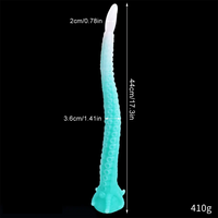 15.1in 17.3in Luminous Silicone Soft Long Big Tentacle Octopus Dildo