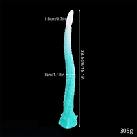 15.1in 17.3in Luminous Silicone Soft Long Big Tentacle Octopus Dildo