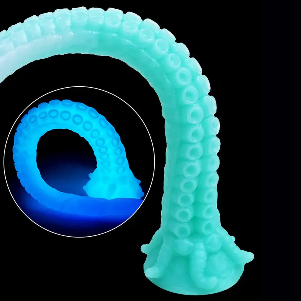 15.1in 17.3in Luminous Silicone Soft Long Big Tentacle Octopus Dildo