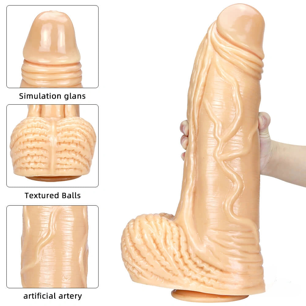 15.35in Huge Long Real Cock Dildo Realistic Texture Toy For Women