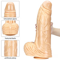 15.35in Huge Long Real Cock Dildo Realistic Texture Toy For Women