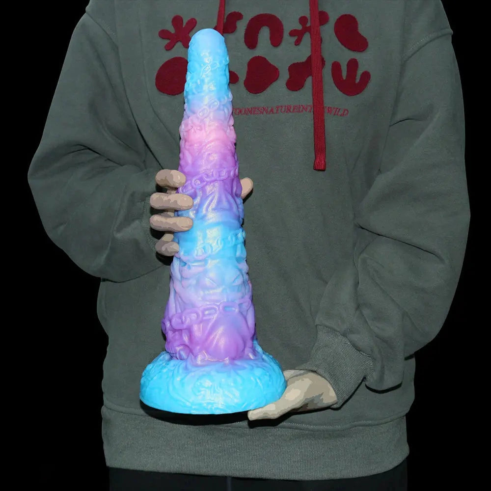15.43in Huge Fantasy Monster Skeleton Wave Ridge Dildo Female Sex Toy