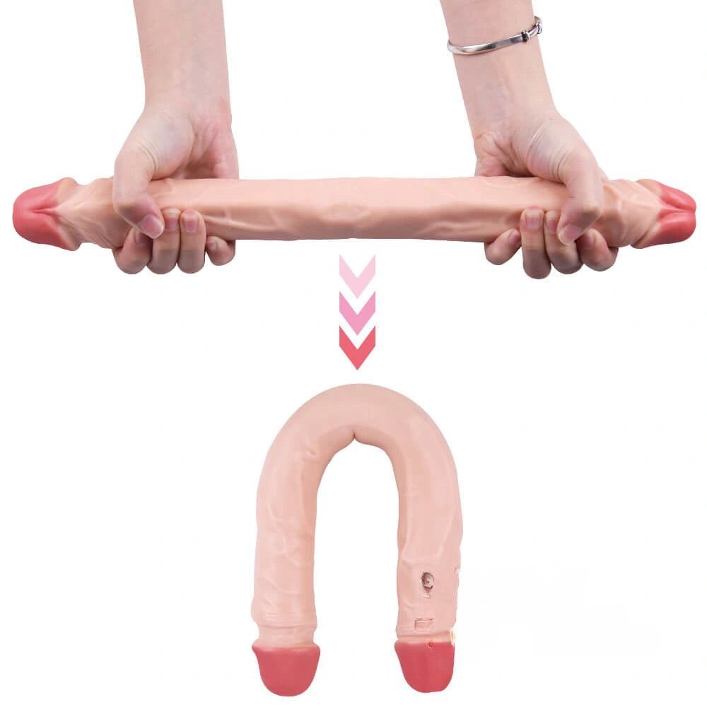 15.55" Dual Heads Real Feel Dildo Sex Toy For Women Using