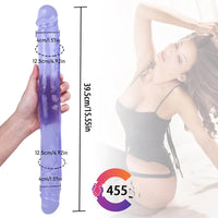 15.55" Dual Heads Real Feel Dildo Sex Toy For Women Using