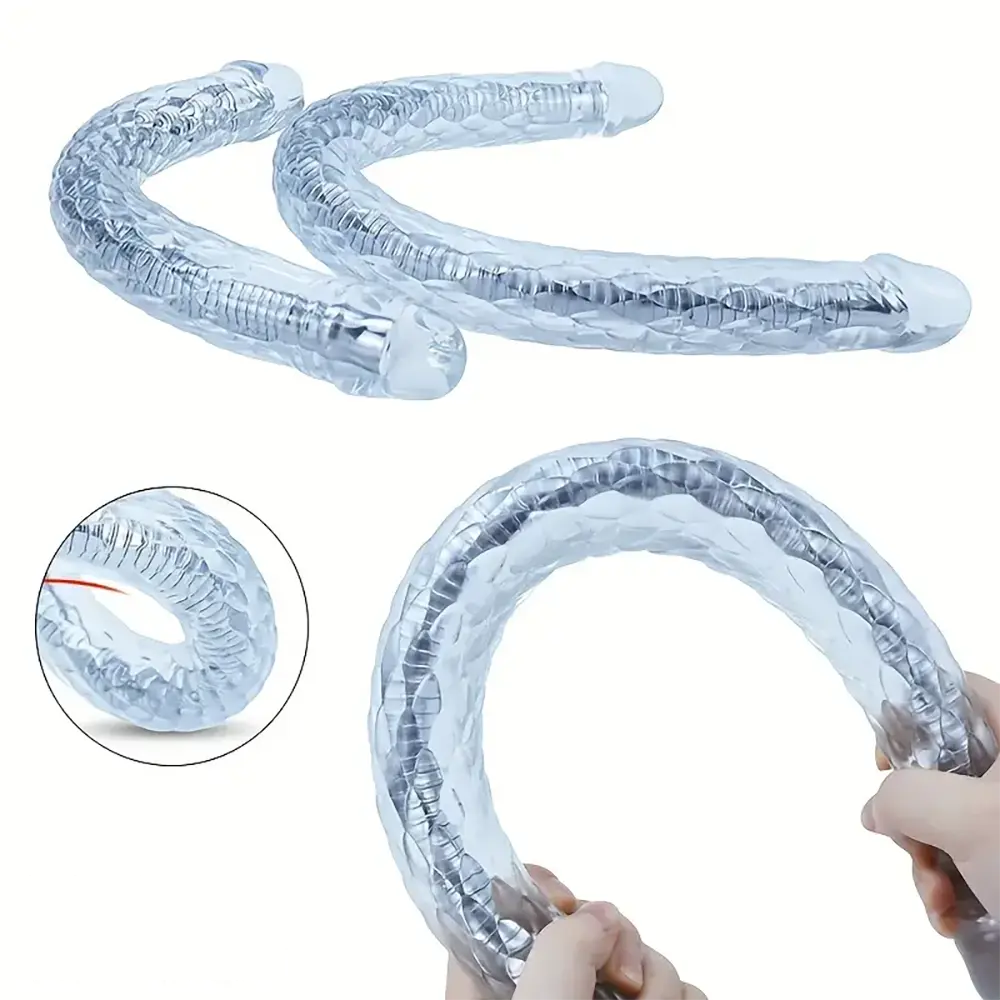 15.5in 22.7in Flexible Double-Headed Long Dildo Manual Pleasure Toy