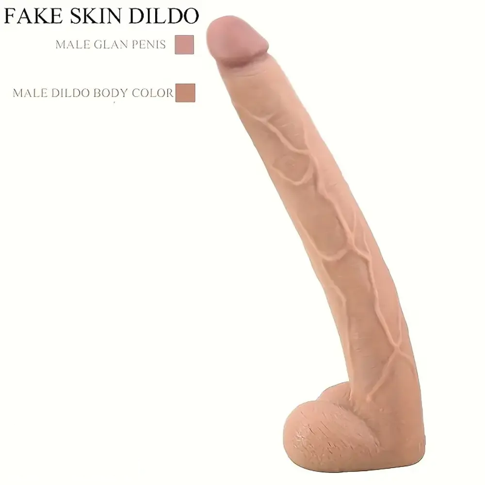 15.5in Big Long Real Dong Powerful Suction Cup Dildo For Stiff Cock
