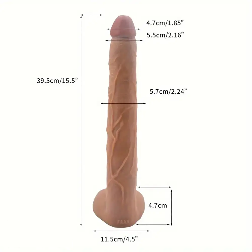 15.5in Big Long Real Dong Powerful Suction Cup Dildo For Stiff Cock