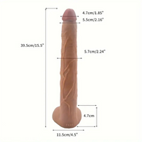 15.5in Big Long Real Dong Powerful Suction Cup Dildo For Stiff Cock