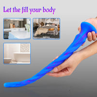 15.5in Extra Long Slim Big Spiral Silicone Soft Dildo BDSM Sex Toy