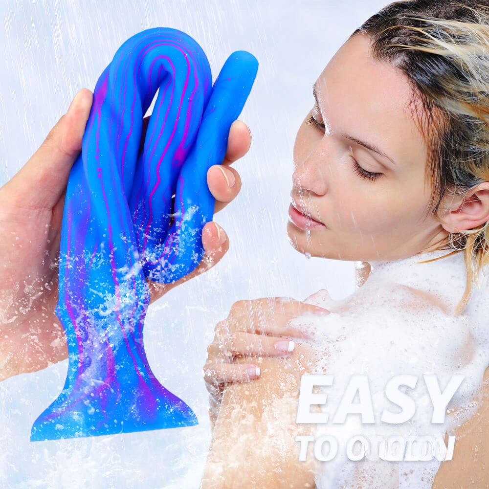 15.5in Extra Long Slim Big Spiral Silicone Soft Dildo BDSM Sex Toy