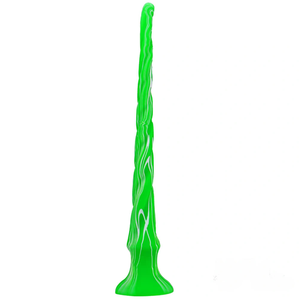 15.5in Extra Long Slim Big Spiral Silicone Soft Dildo BDSM Sex Toy